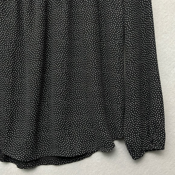 LOFT Black White Micro Polka Dot Blouse M Long Sleeve Business Casual Career - Picture 10 of 13